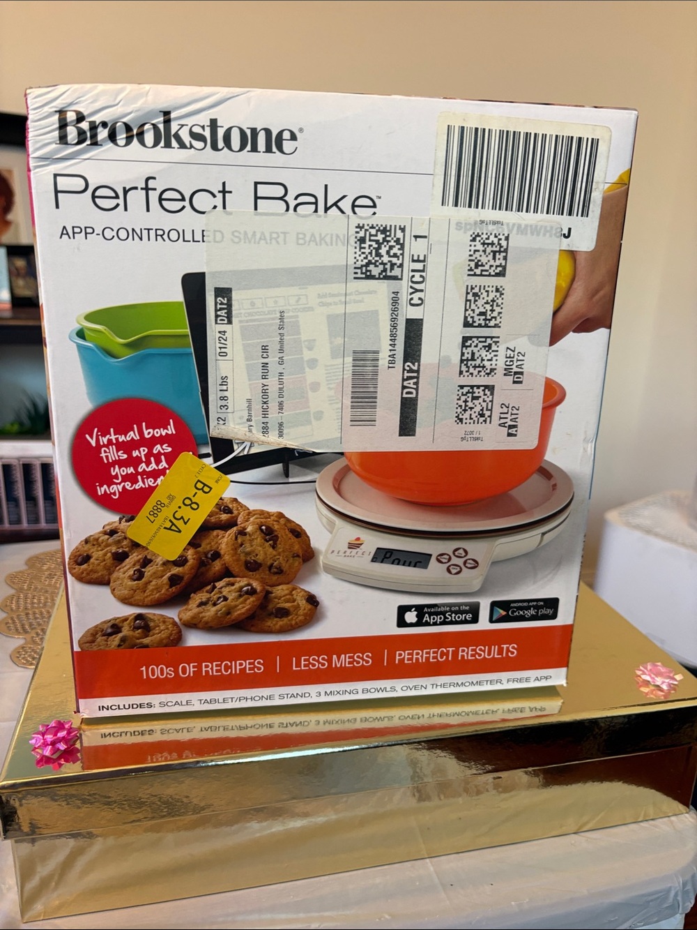 Brookstone Perfect Bake Smart Baking Scale with Orange Mixing Bowl